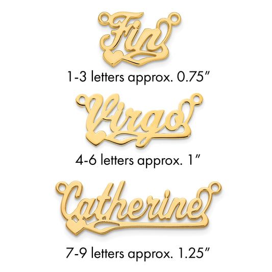 10k Yellow Gold Polished Heart Name Plate