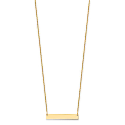 10k Yellow Gold Small Blank Bar Necklace