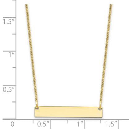 10k Yellow Gold Small Blank Bar Necklace