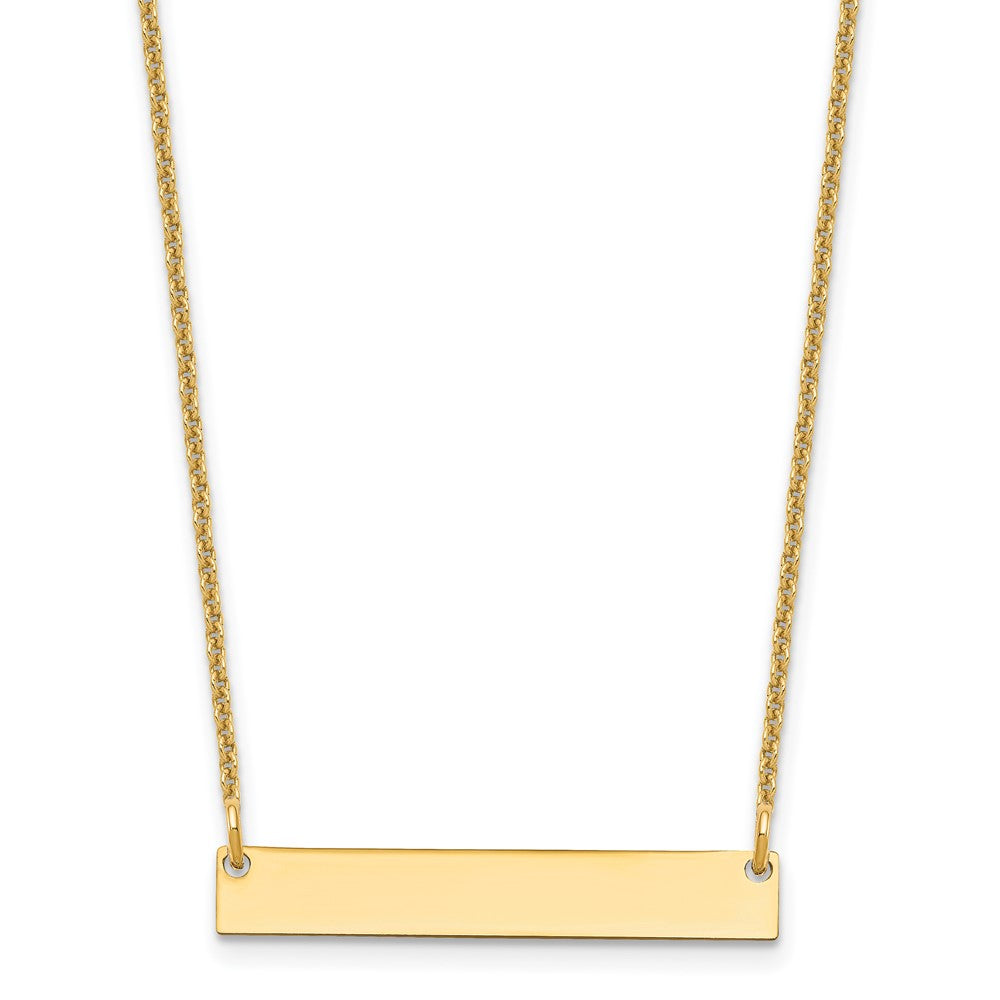 10k Yellow Gold Small Blank Bar Necklace