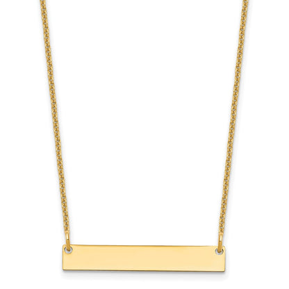 10k Yellow Gold Small Blank Bar Necklace