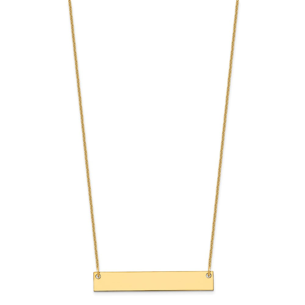 10k Yellow Gold Medium Blank Bar Necklace