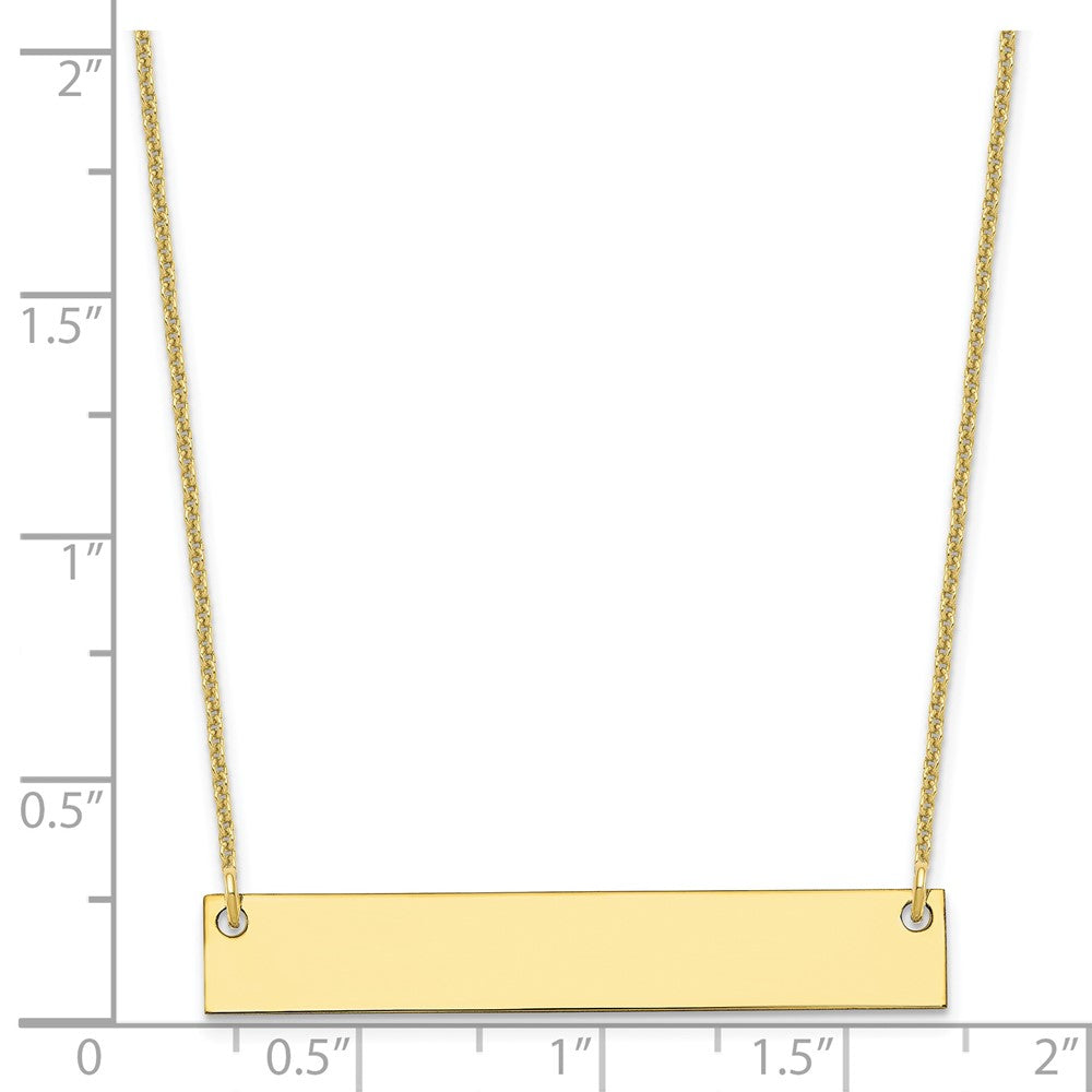 10k Yellow Gold Medium Blank Bar Necklace