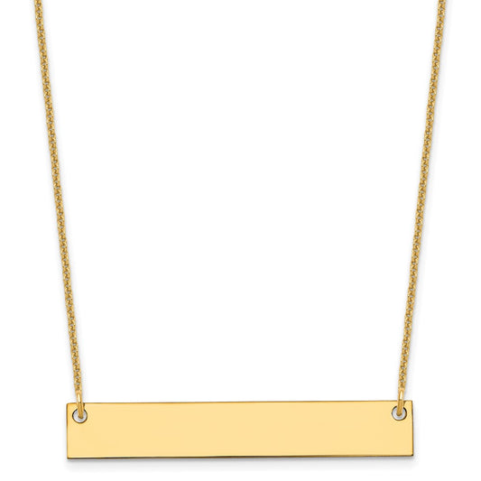 10k Yellow Gold Medium Blank Bar Necklace