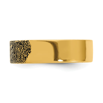 10k Yellow Gold Fingerprint Ring