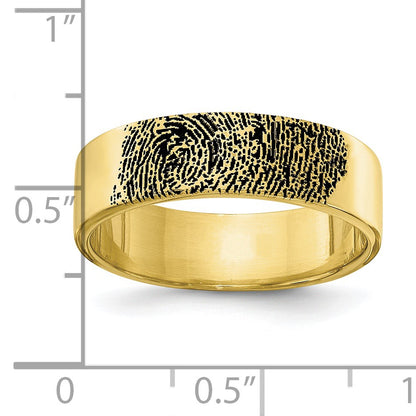 10k Yellow Gold Fingerprint Ring