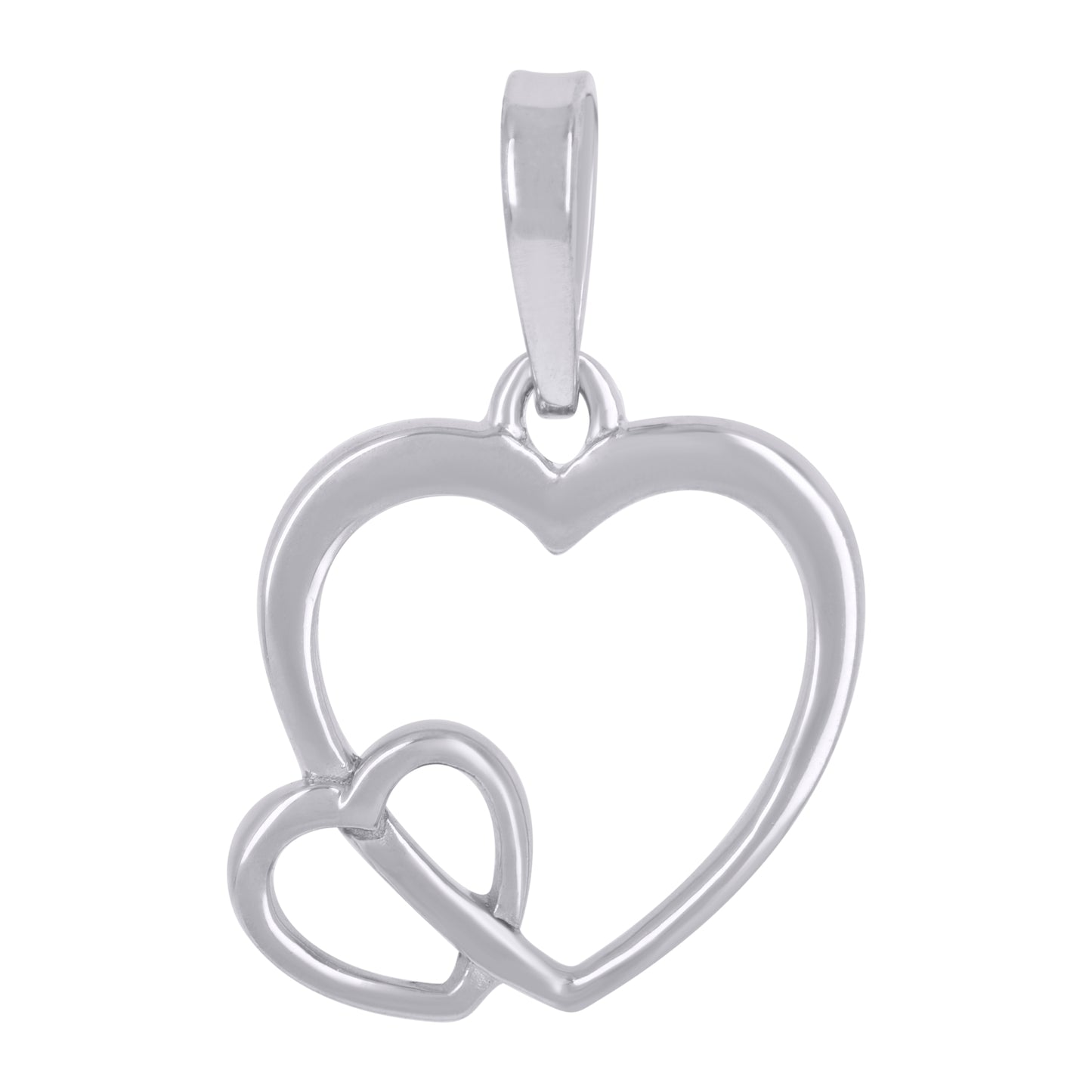 925 Sterling Silver Intertwined Hearts Heart Charm Pendant