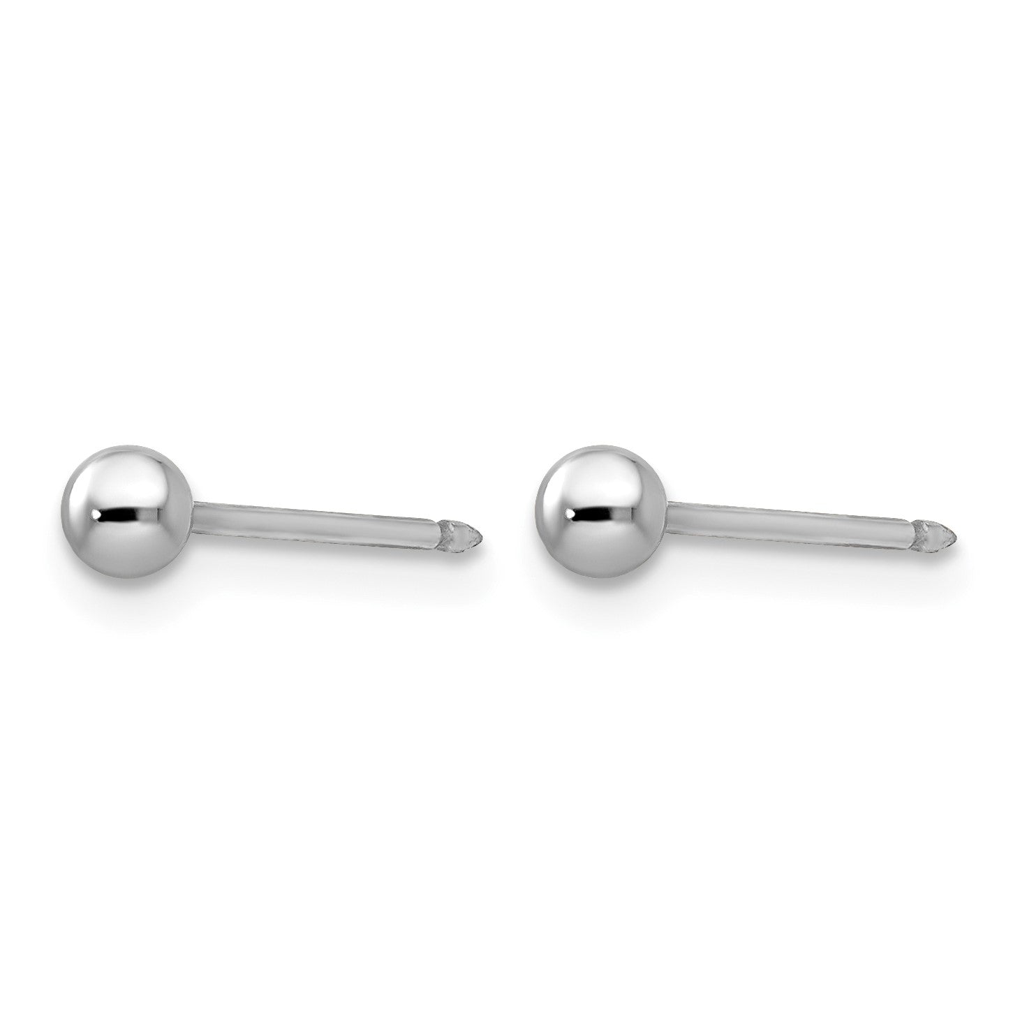 Inverness 14k White Gold 3mm Ball Post Piercing Earrings