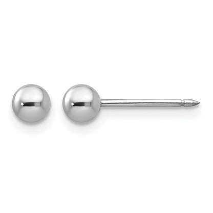 Inverness 14k White Gold 4mm Ball Post Piercing Earrings