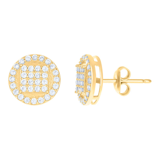 10kt Yellow Gold Cubic-Zirconia Fashion Stud Earrings