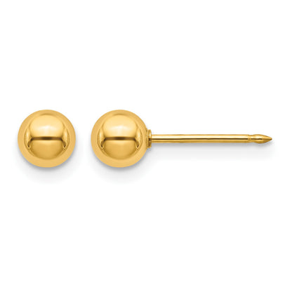 Inverness Stainless Steel 24K Gold-plated 5mm Ball Post Piercing Earrings
