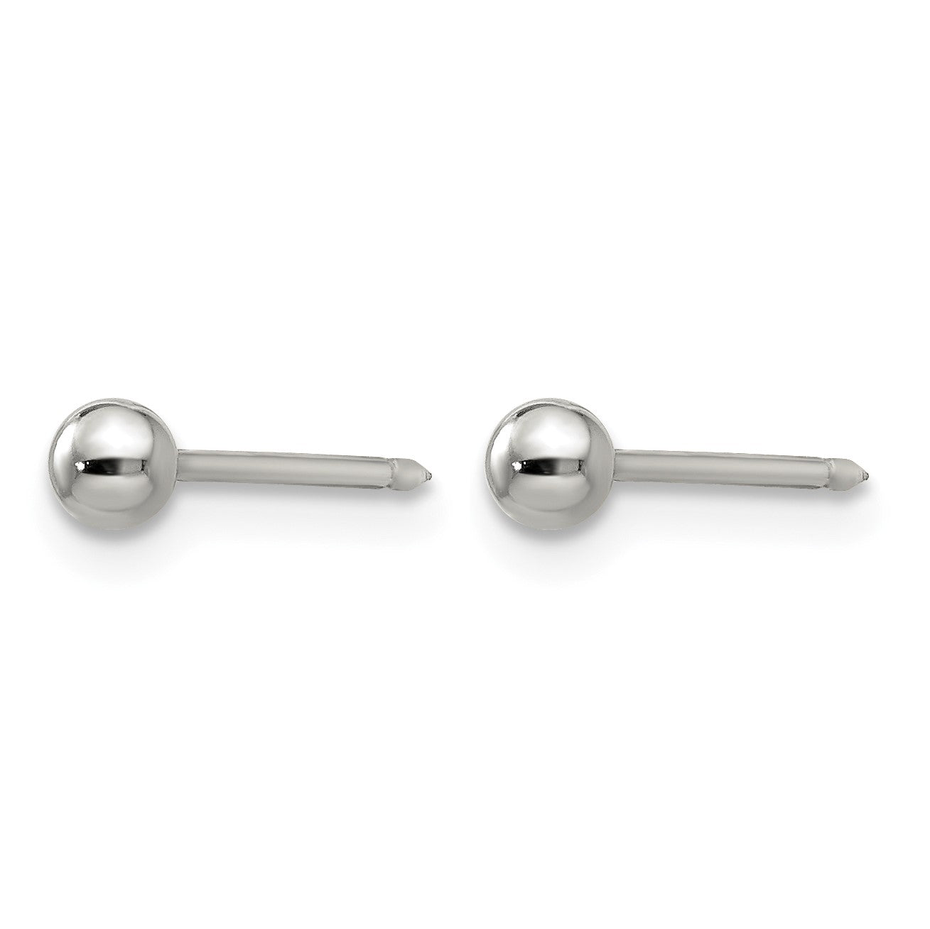 Inverness Stainless Steel Polished 3mm Ball Short Post Piercing Earrings