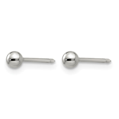 Inverness Stainless Steel Polished 3mm Ball Short Post Piercing Earrings