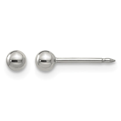 Inverness Stainless Steel Polished 3mm Ball Short Post Piercing Earrings