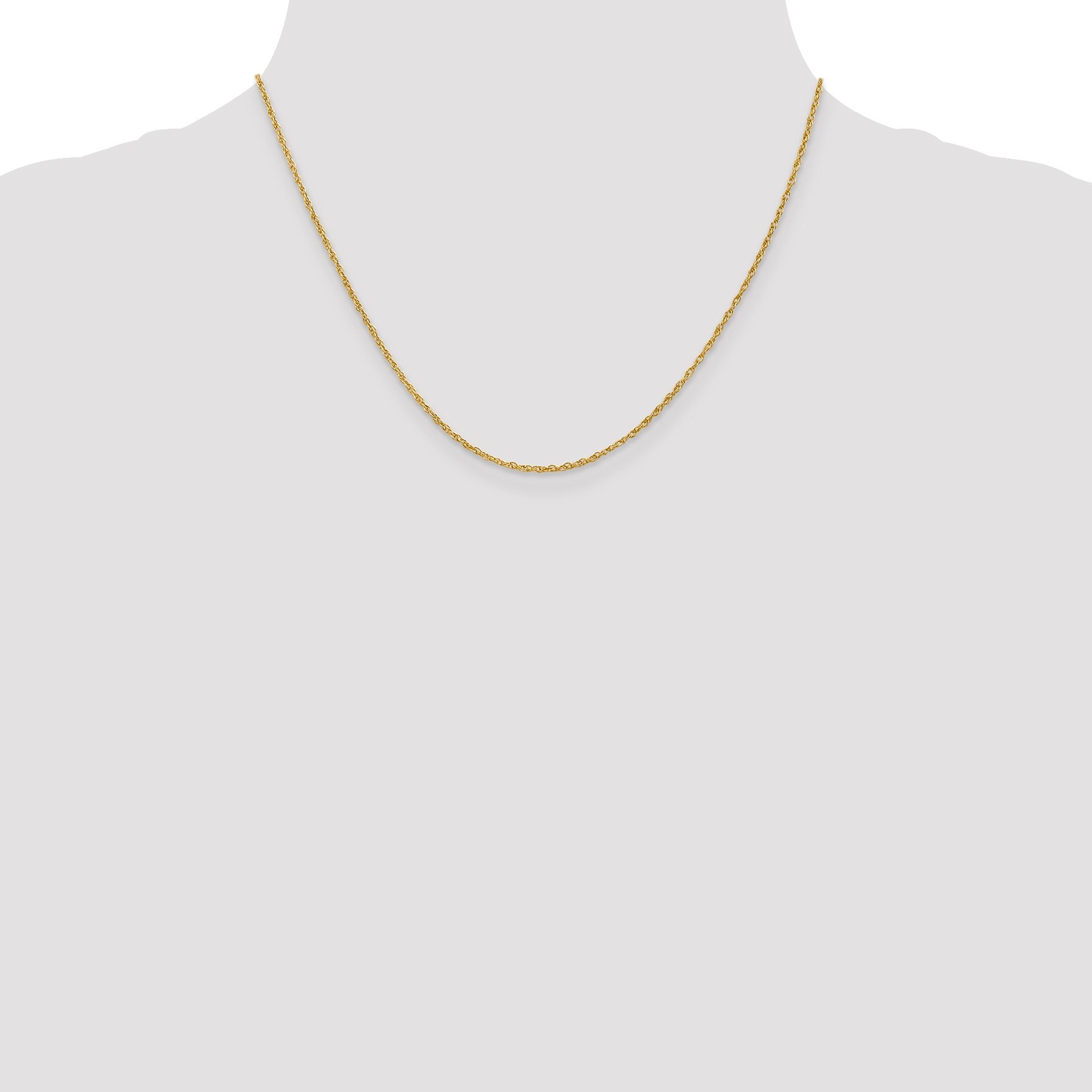 18K 18 inch 1.3mm Baby Rope with Lobster Clasp Chain
