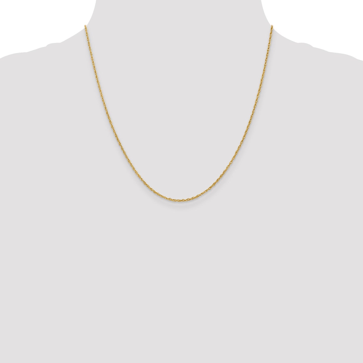18K 20 inch 1.3mm Baby Rope with Lobster Clasp Chain