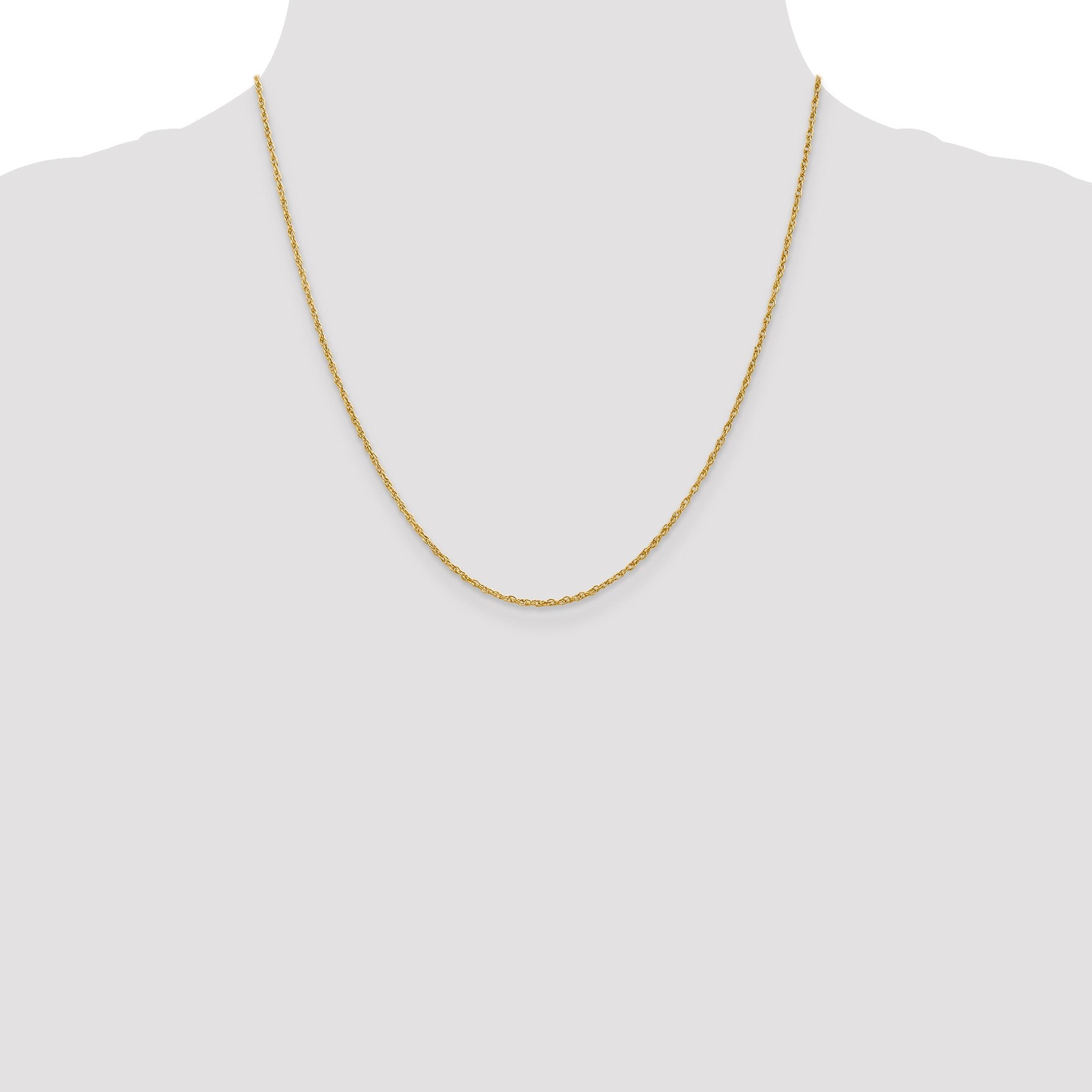 18K 20 inch 1.3mm Baby Rope with Lobster Clasp Chain
