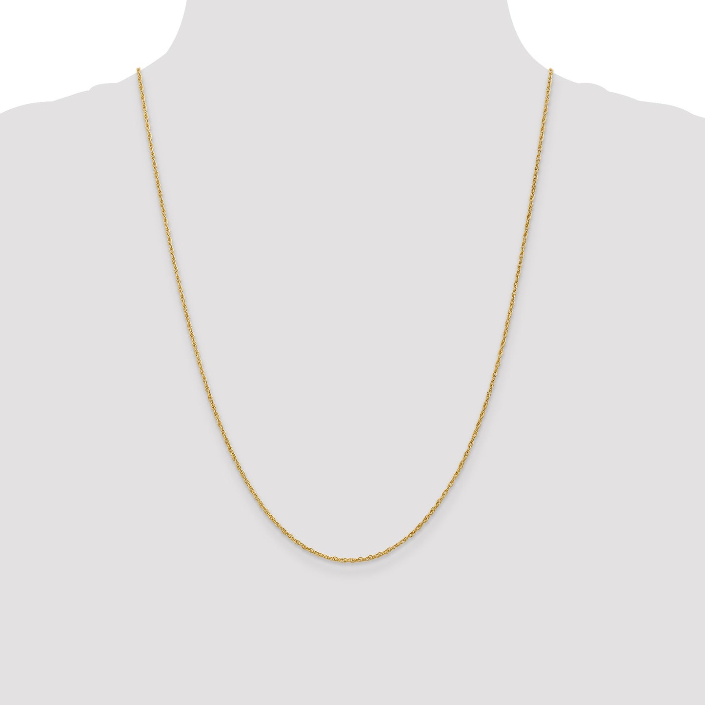 18K 24 inch 1.3mm Baby Rope with Lobster Clasp Chain