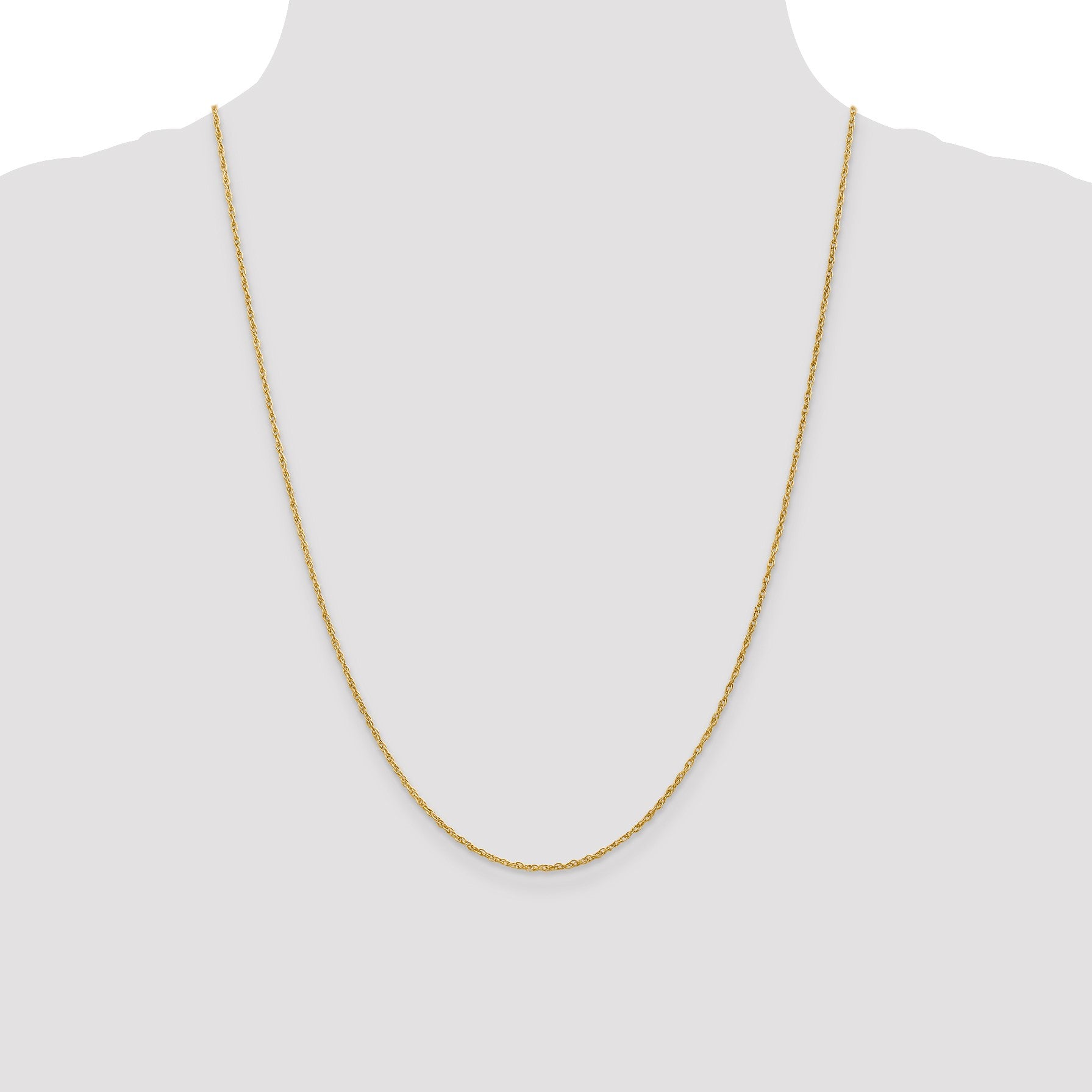 18K 24 inch 1.3mm Baby Rope with Lobster Clasp Chain