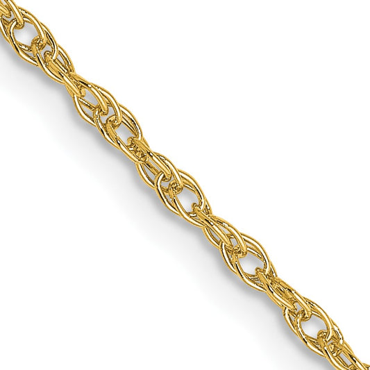18K 18 inch 1.3mm Baby Rope with Lobster Clasp Chain