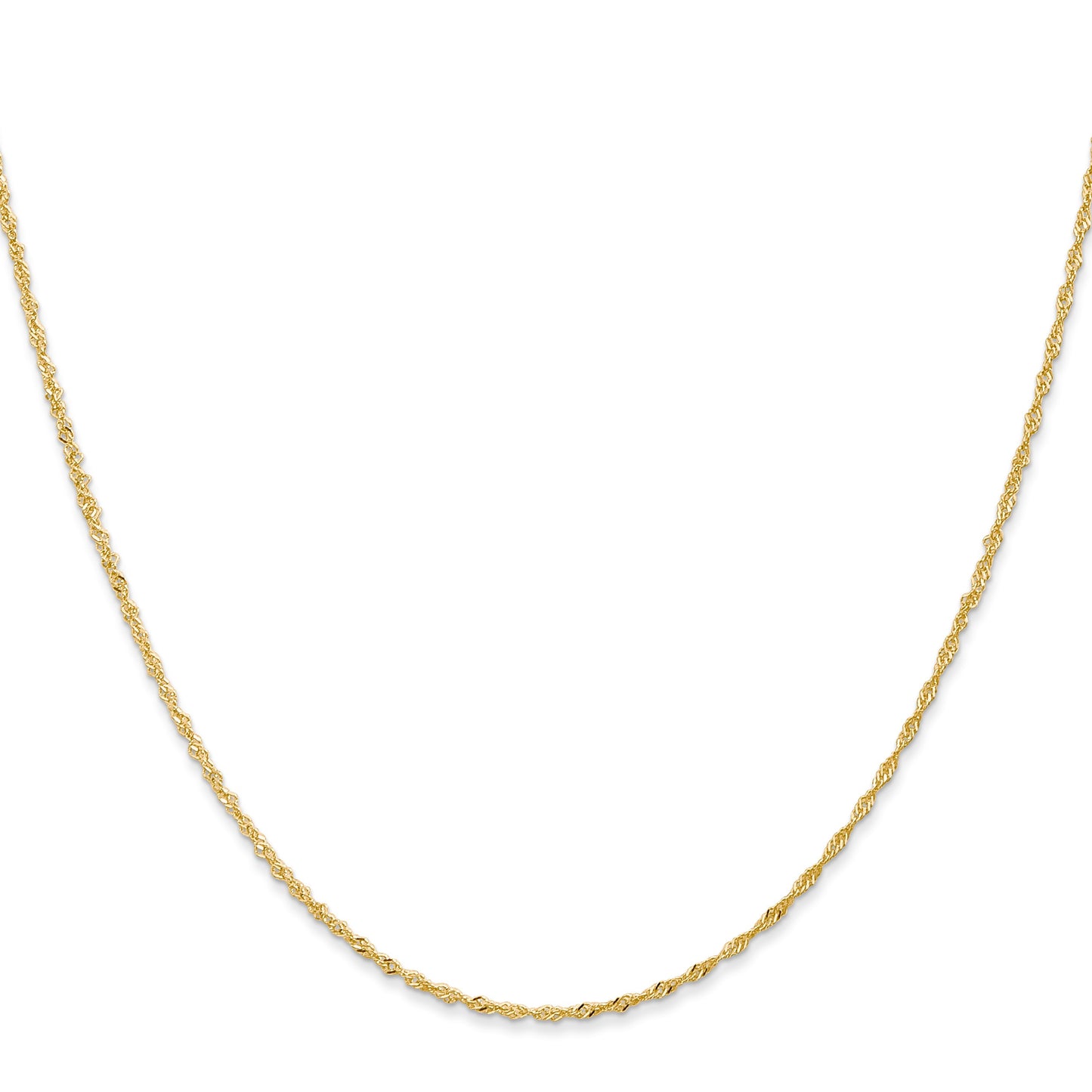 18K 18 inch 1.1mm Singapore with Spring Ring Clasp Chain