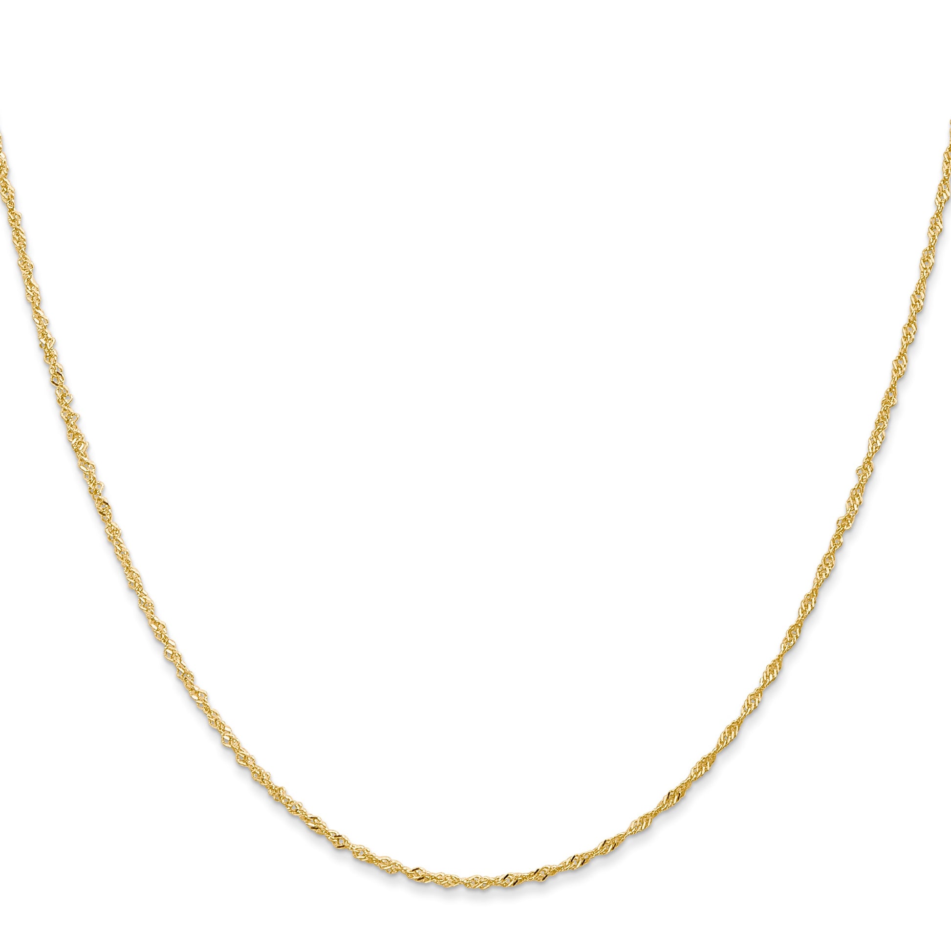 18K 18 inch 1.1mm Singapore with Spring Ring Clasp Chain