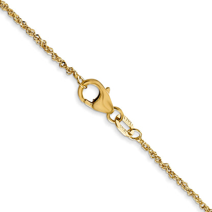 18K 18 inch 1.1mm Singapore with Spring Ring Clasp Chain