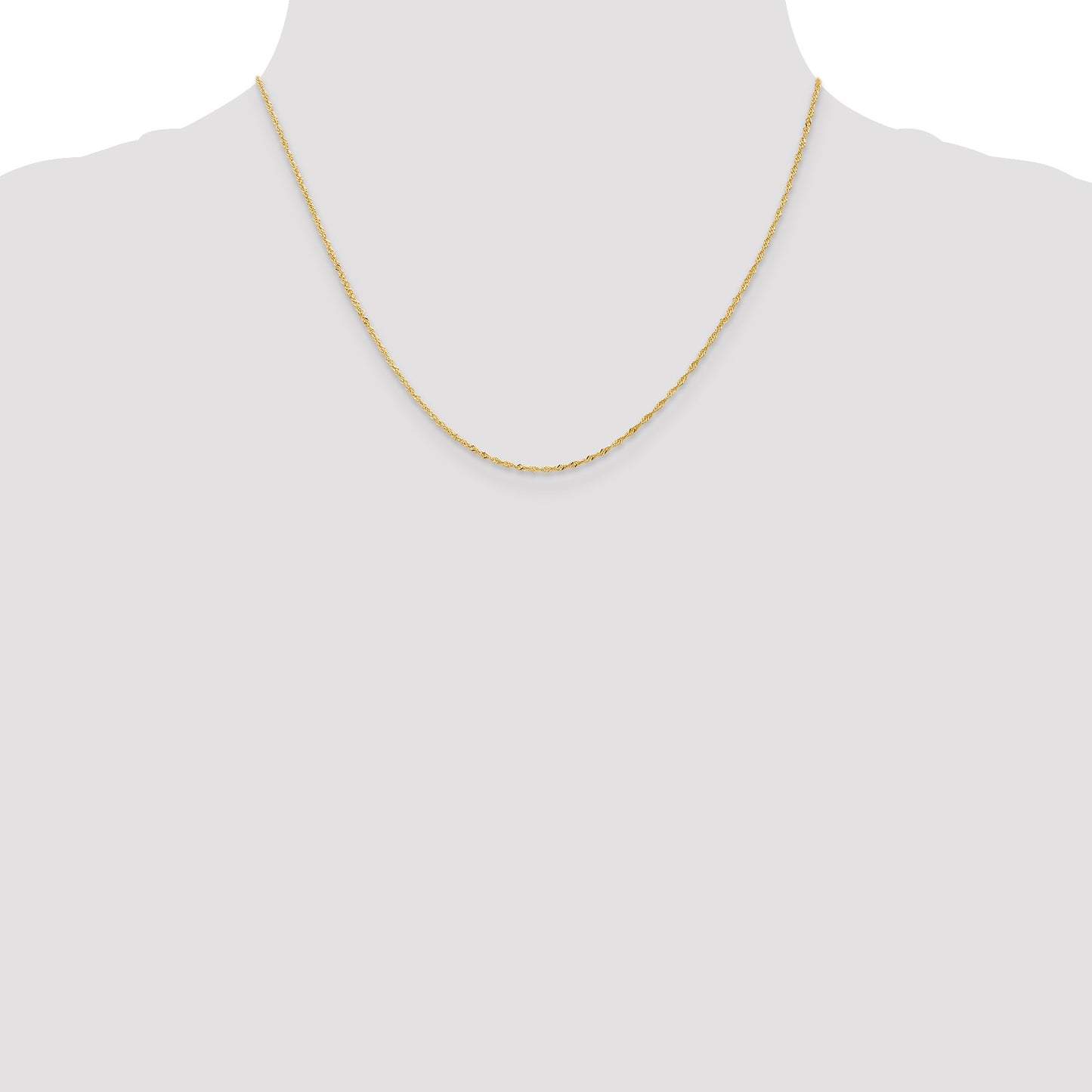 18K 18 inch 1.1mm Singapore with Spring Ring Clasp Chain
