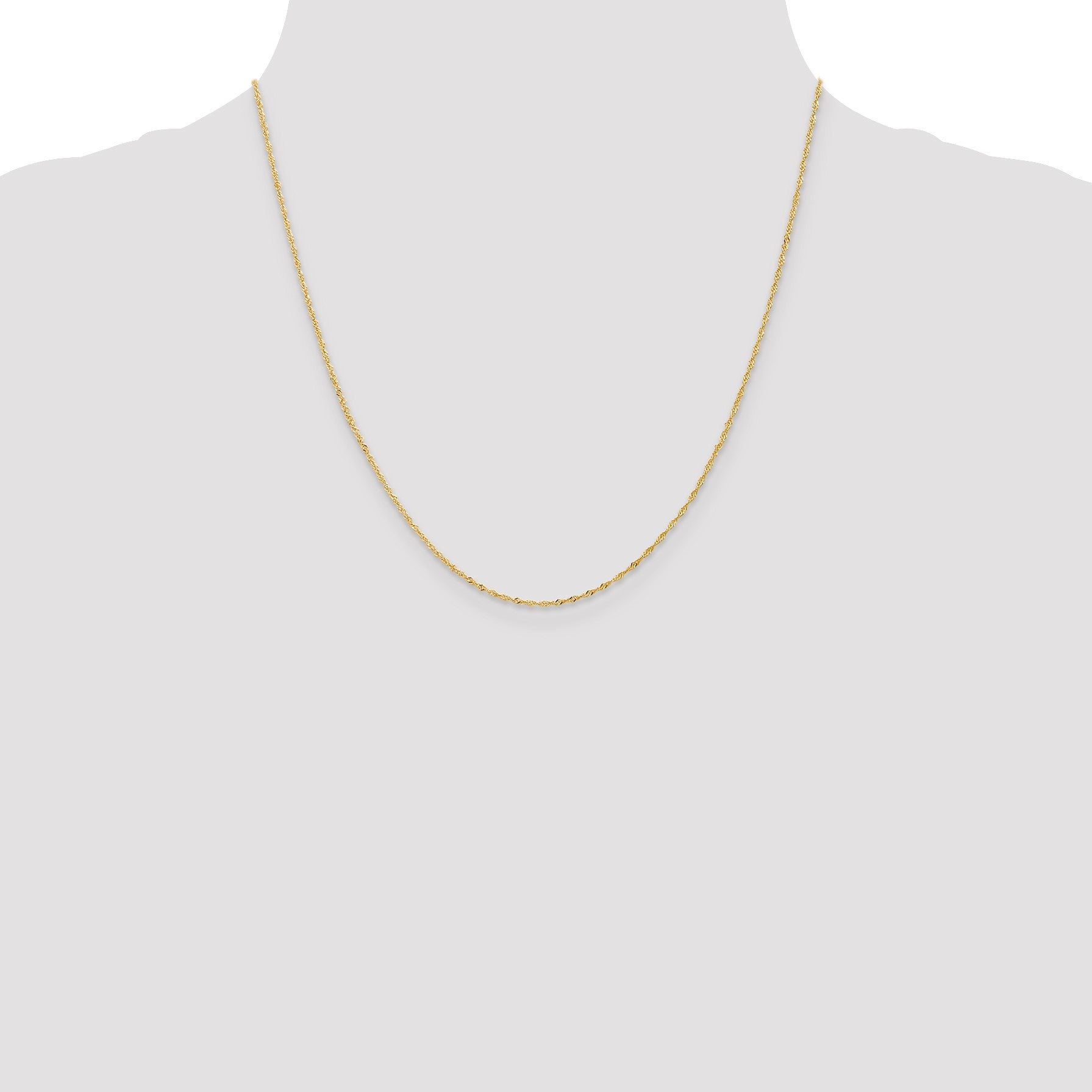18K 20 inch 1.1mm Singapore with Spring Ring Clasp Chain