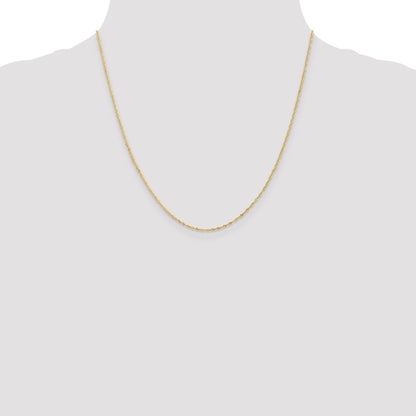 18K 20 inch 1.1mm Singapore with Spring Ring Clasp Chain