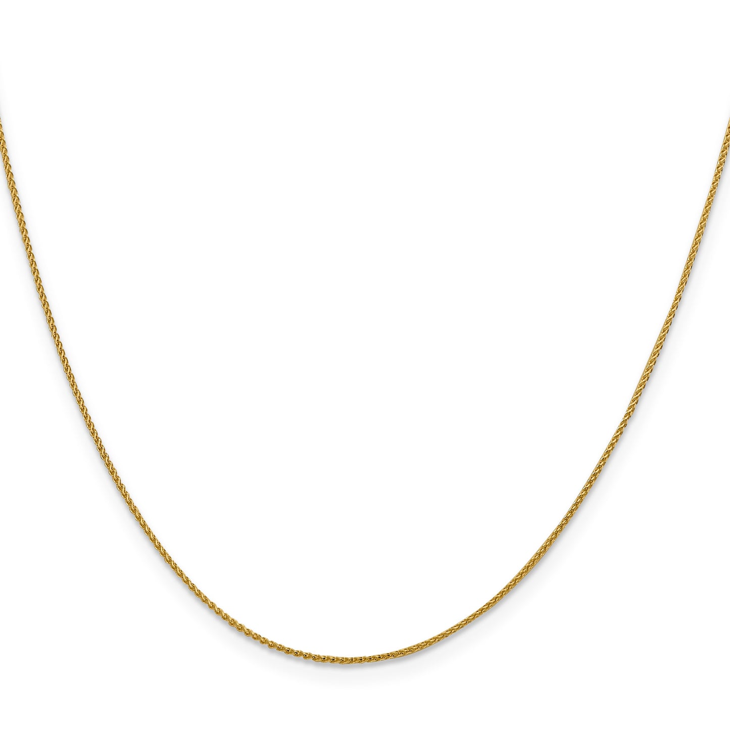 18K 16 inch 1mm Diamond-cut Spiga with Spring Ring Clasp Chain