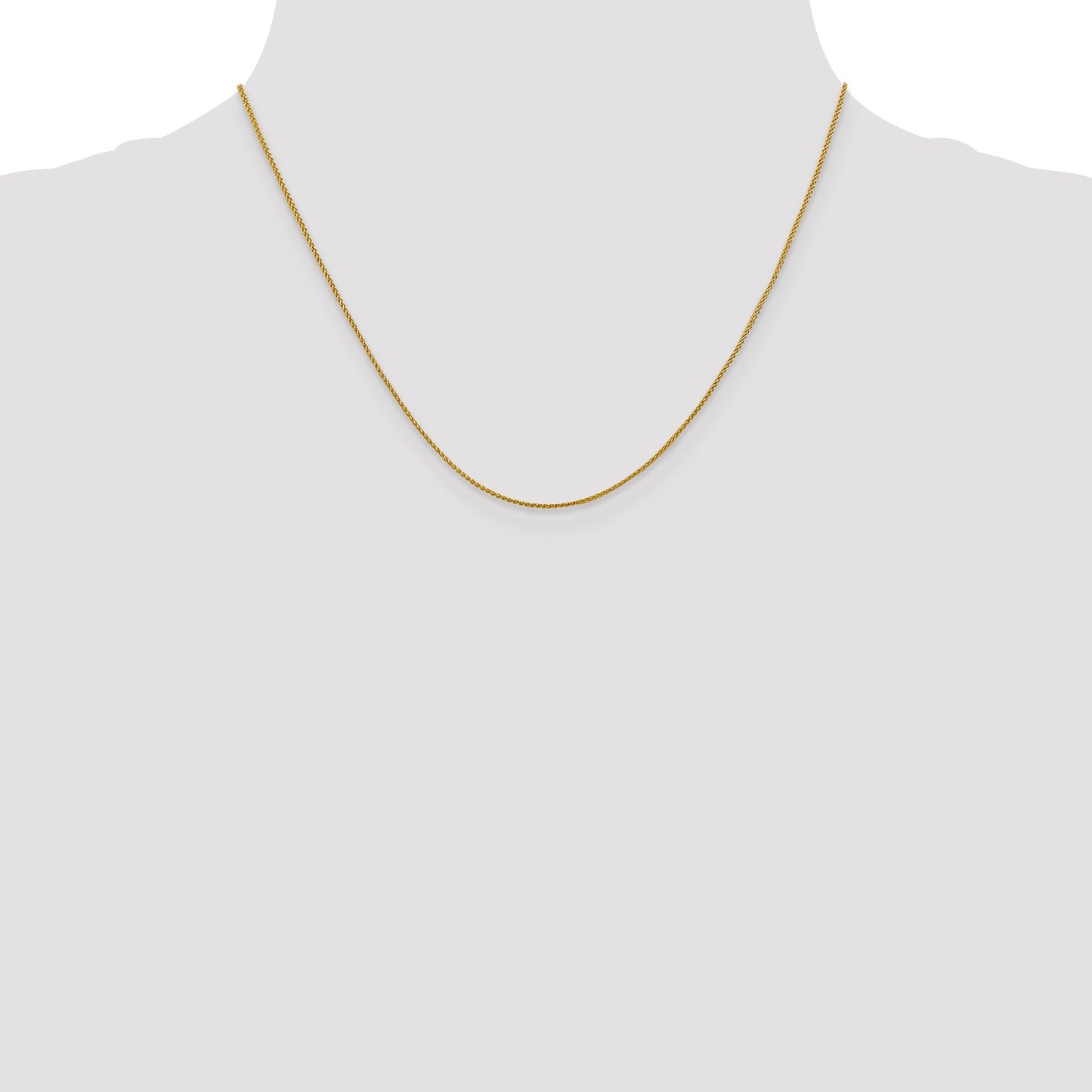 18K 18 inch 1mm Diamond-cut Spiga with Spring Ring Clasp Chain