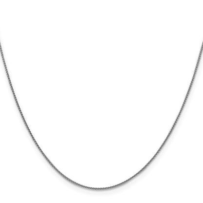 18K White Gold 18 inch 1mm Diamond-cut Spiga with Spring Ring Clasp Chain