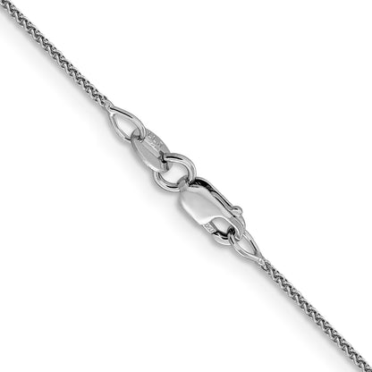 18K White Gold 20 inch 1mm Diamond-cut Spiga with Spring Ring Clasp Chain