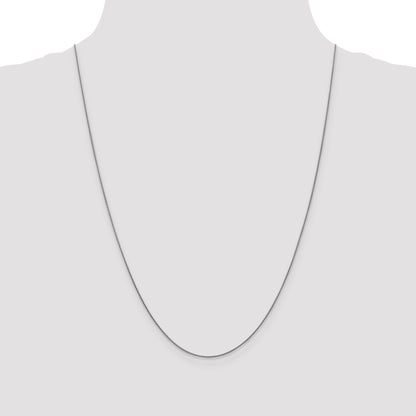 18K White Gold 24 inch 1mm Diamond-cut Spiga with Spring Ring Clasp Chain