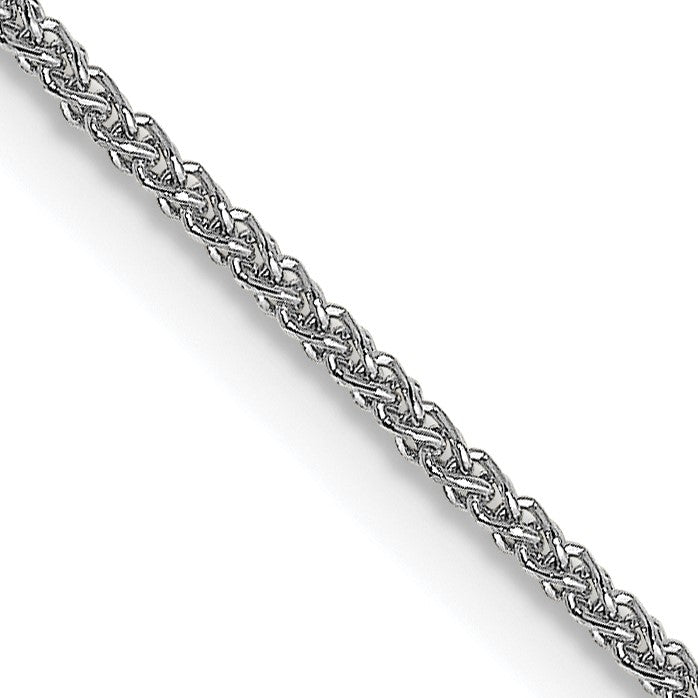 18K White Gold 16 inch 1mm Diamond-cut Spiga with Spring Ring Clasp Chain