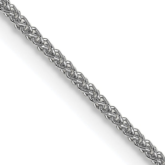 18K White Gold 16 inch 1mm Diamond-cut Spiga with Spring Ring Clasp Chain