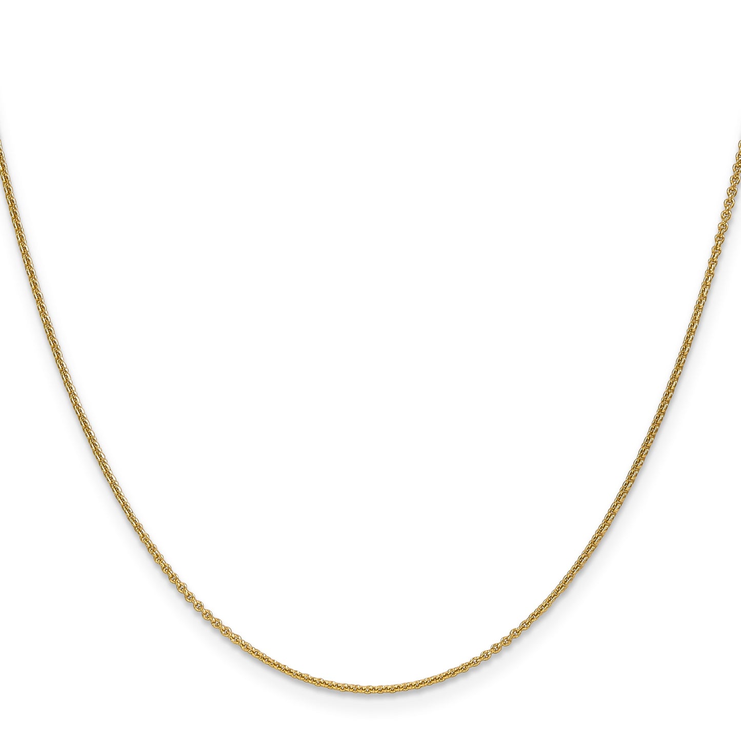 18K 16 inch 1.15mm Diamond-cut Cable with Fancy Lobster Clasp Chain