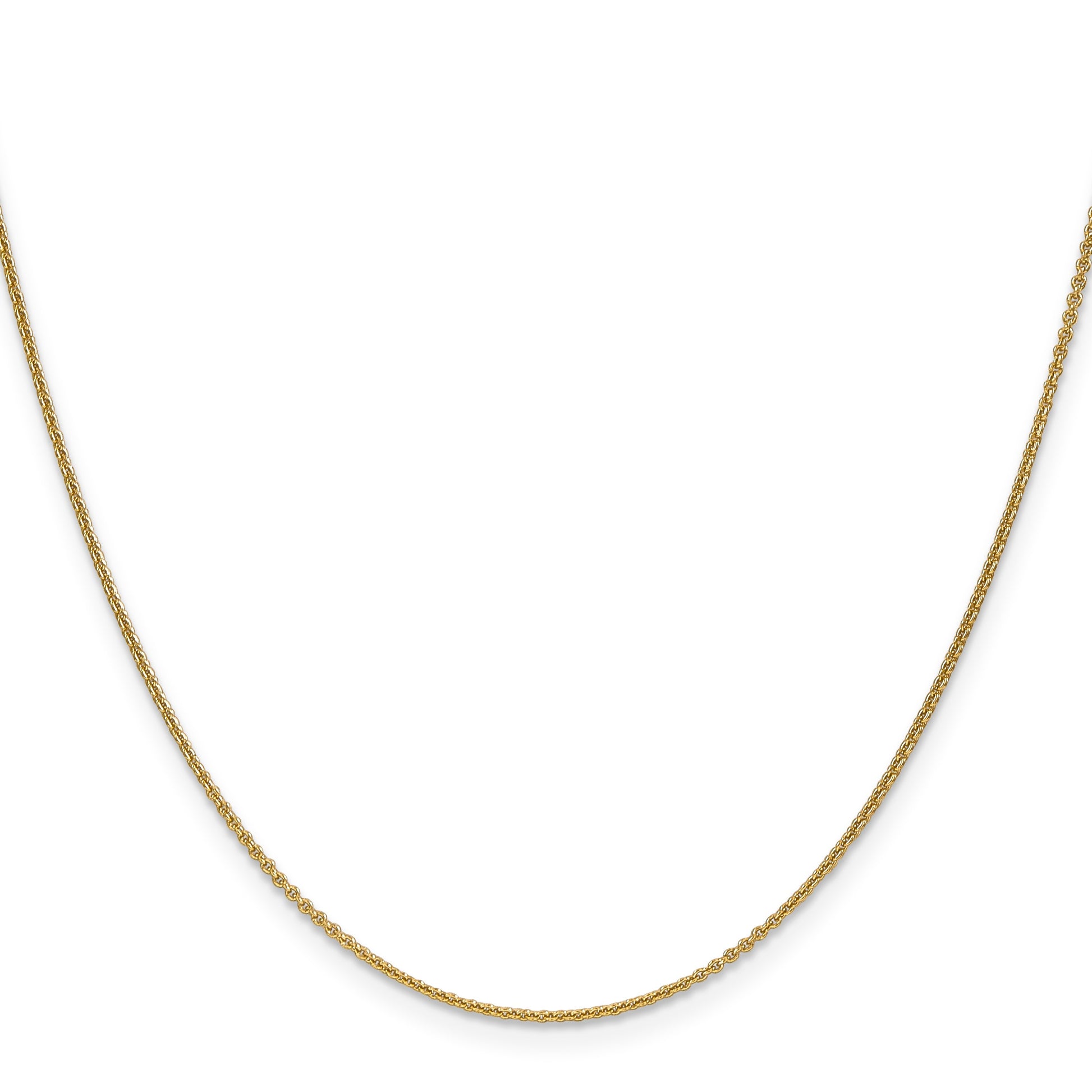 18K 16 inch 1.15mm Diamond-cut Cable with Fancy Lobster Clasp Chain