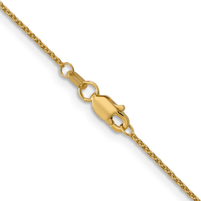 18K 20 inch 1.15mm Diamond-cut Cable with Fancy Lobster Clasp Chain