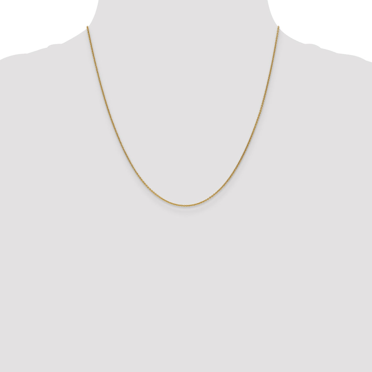 18K 18 inch 1.15mm Diamond-cut Cable with Fancy Lobster Clasp Chain