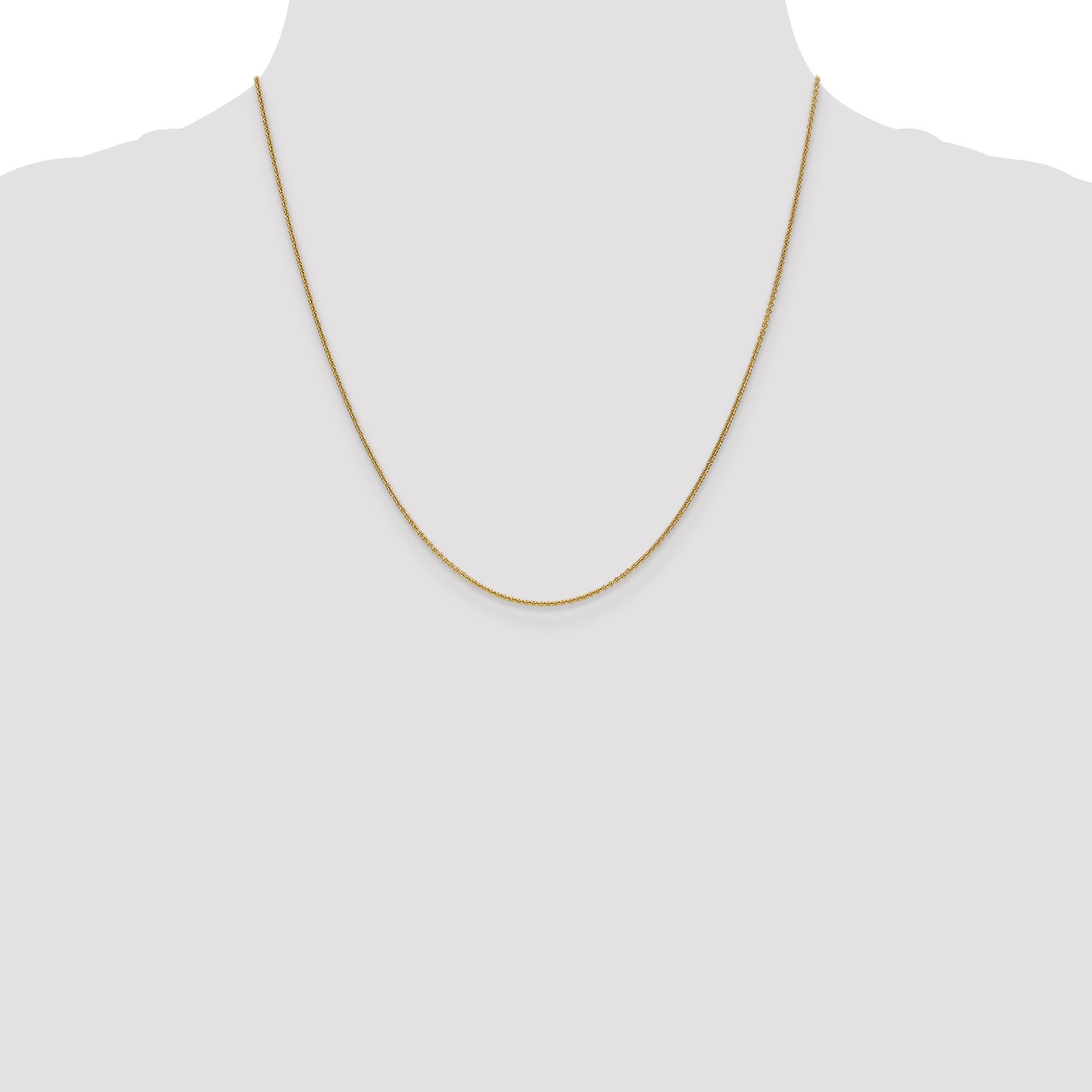 18K 20 inch 1.15mm Diamond-cut Cable with Fancy Lobster Clasp Chain