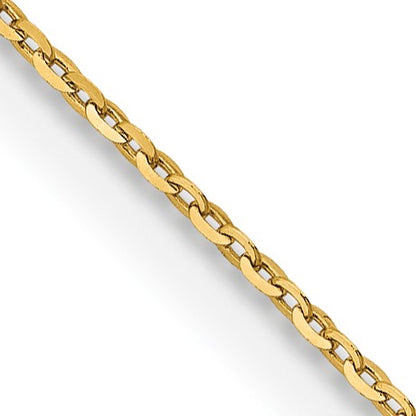 18K 16 inch 1.15mm Diamond-cut Cable with Fancy Lobster Clasp Chain