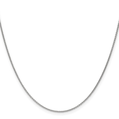 18K White Gold 16 inch 1.5mm Diamond-cut Cable with Fancy Lobster Clasp Chain