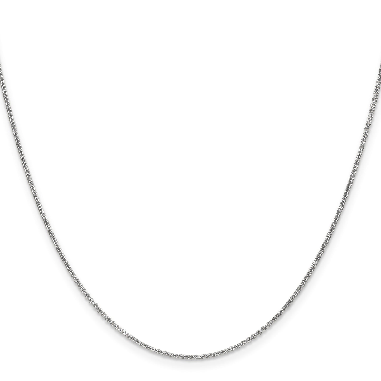 18K White Gold 18 inch 1.15mm Diamond-cut Cable with Fancy Lobster Clasp Chain