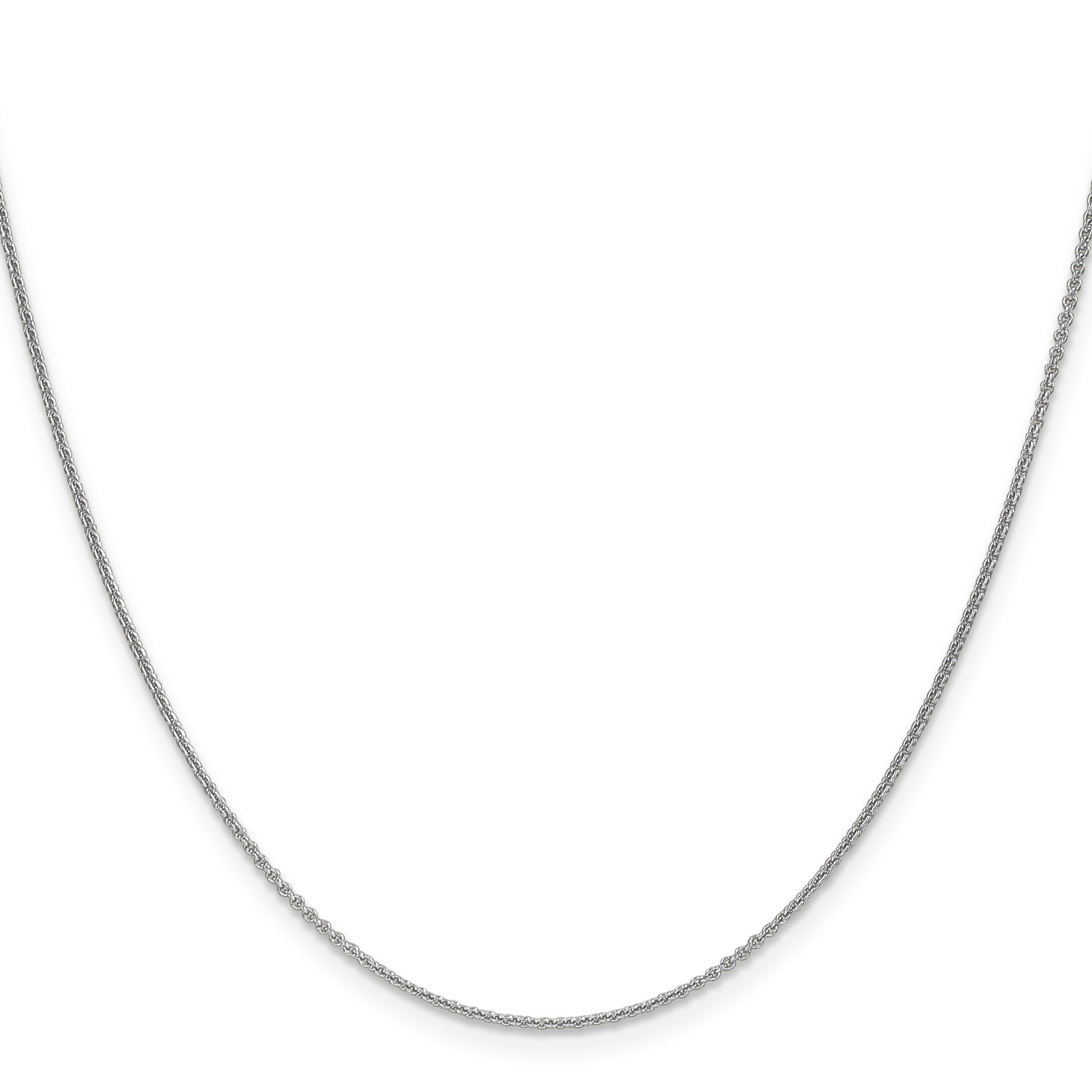 18K White Gold 18 inch 1.15mm Diamond-cut Cable with Fancy Lobster Clasp Chain