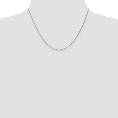 18K White Gold 18 inch 1.15mm Diamond-cut Cable with Fancy Lobster Clasp Chain