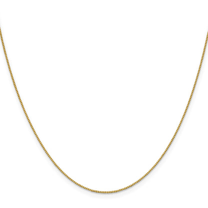 18K 20 inch .7mm Box with Lobster Clasp Chain