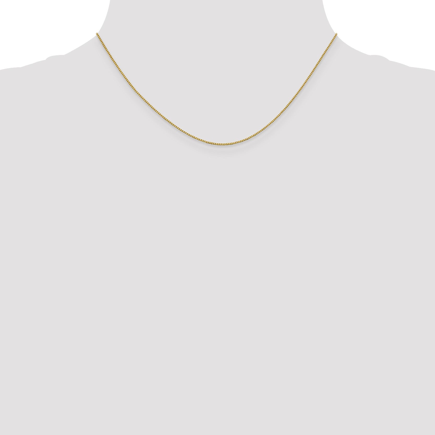 18K 16 inch .7mm Box with Lobster Clasp Chain