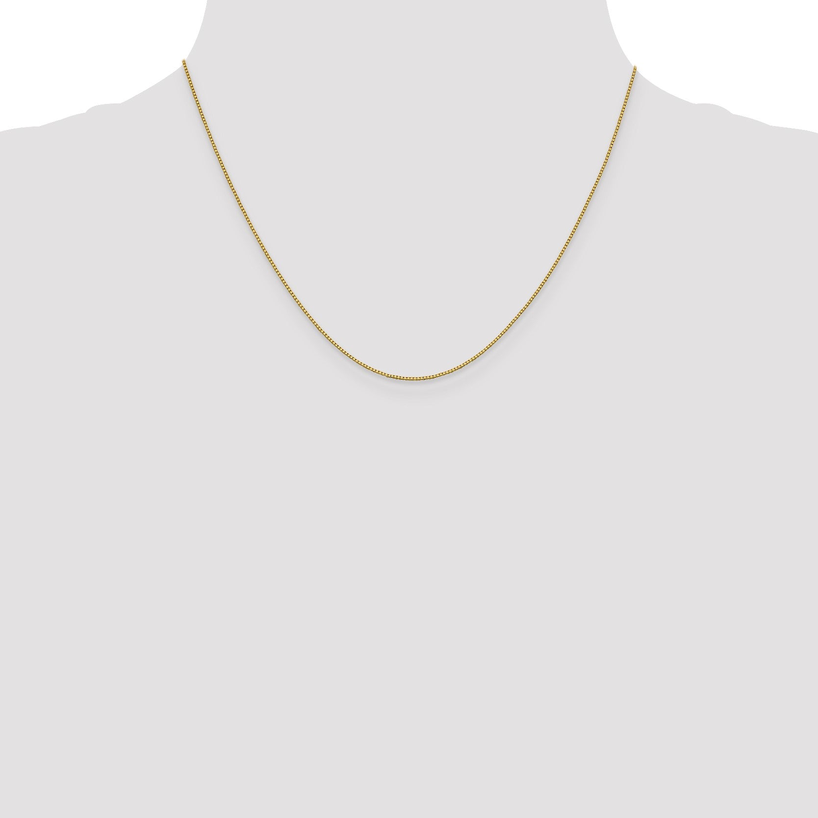 18K 18 inch .7mm Box with Lobster Clasp Chain